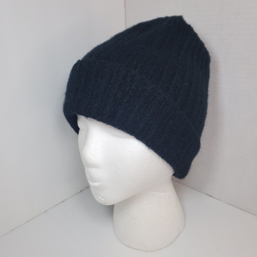 Madewell Unisex Black Wool Cotton Beanie Cap Hat
